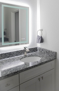 Bathroom vanity and mirror